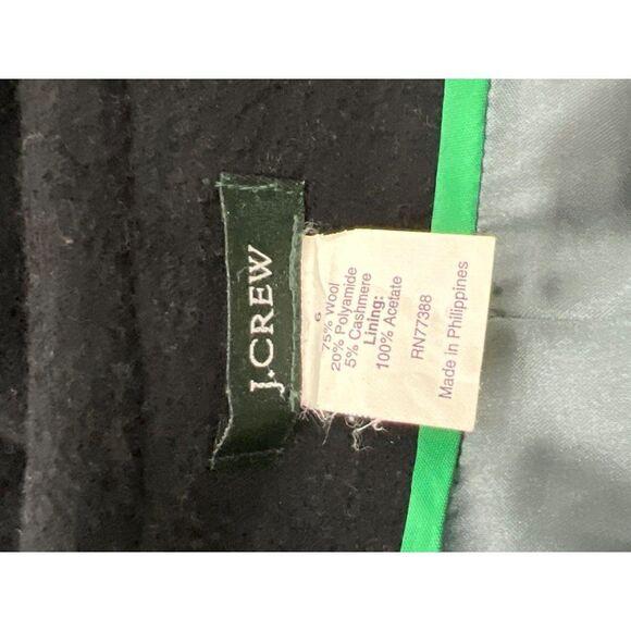 J. Crew Black Wool / Cashmere Cropped Double Breasted Jacket Size 6 - Picture 7 of 8